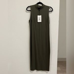 Who What Wear army green mock neck sleeveless dress. NWT